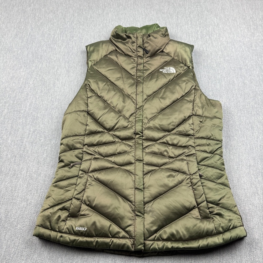 The North Face Vest Womens Small Green 550 Fill Goose Down Puffer Outdoor Jacket
